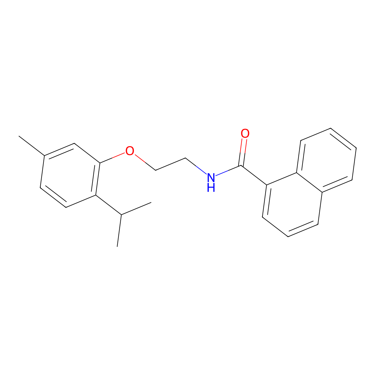 N-[2-(5-methyl-2-propan-2-ylphenoxy)ethyl]naphthalene-1-carboxamide molecular structure, CAS 329919-80-4