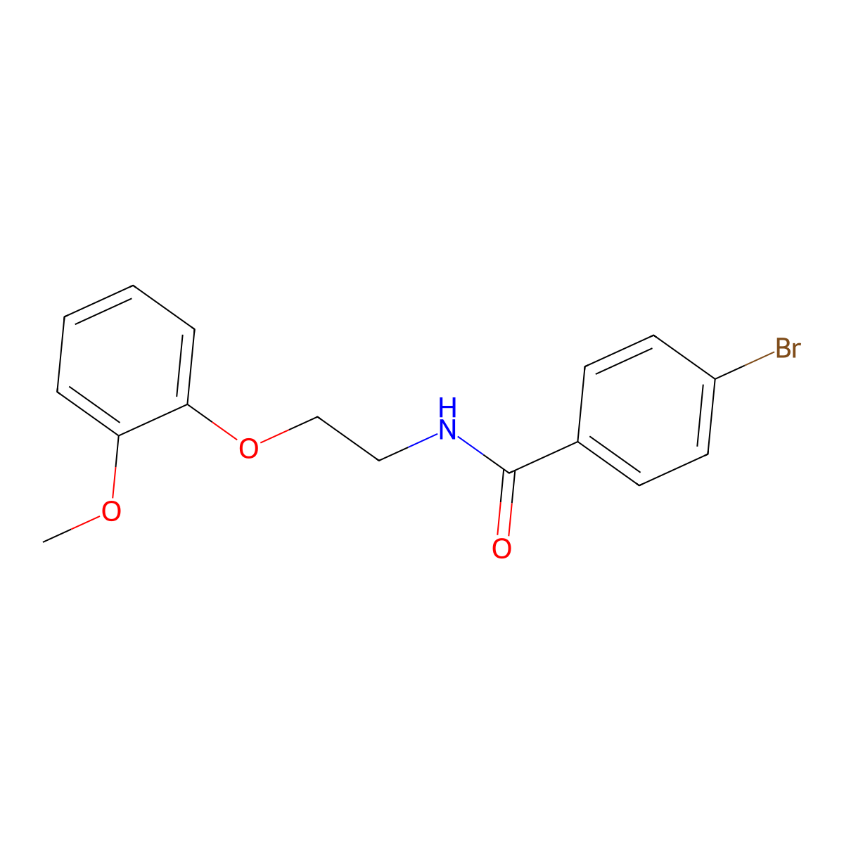 4-bromo-N-[2-(2-methoxyphenoxy)ethyl]benzamide molecular structure, CAS 329919-83-7