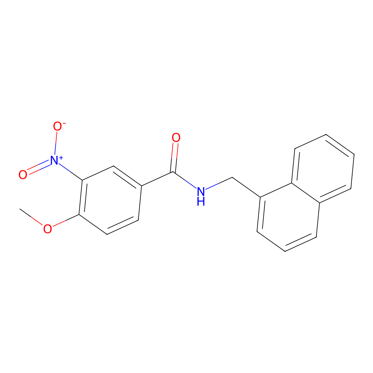 4-methoxy-N-(naphthalen-1-ylmethyl)-3-nitrobenzamide molecular structure, CAS 329920-47-0
