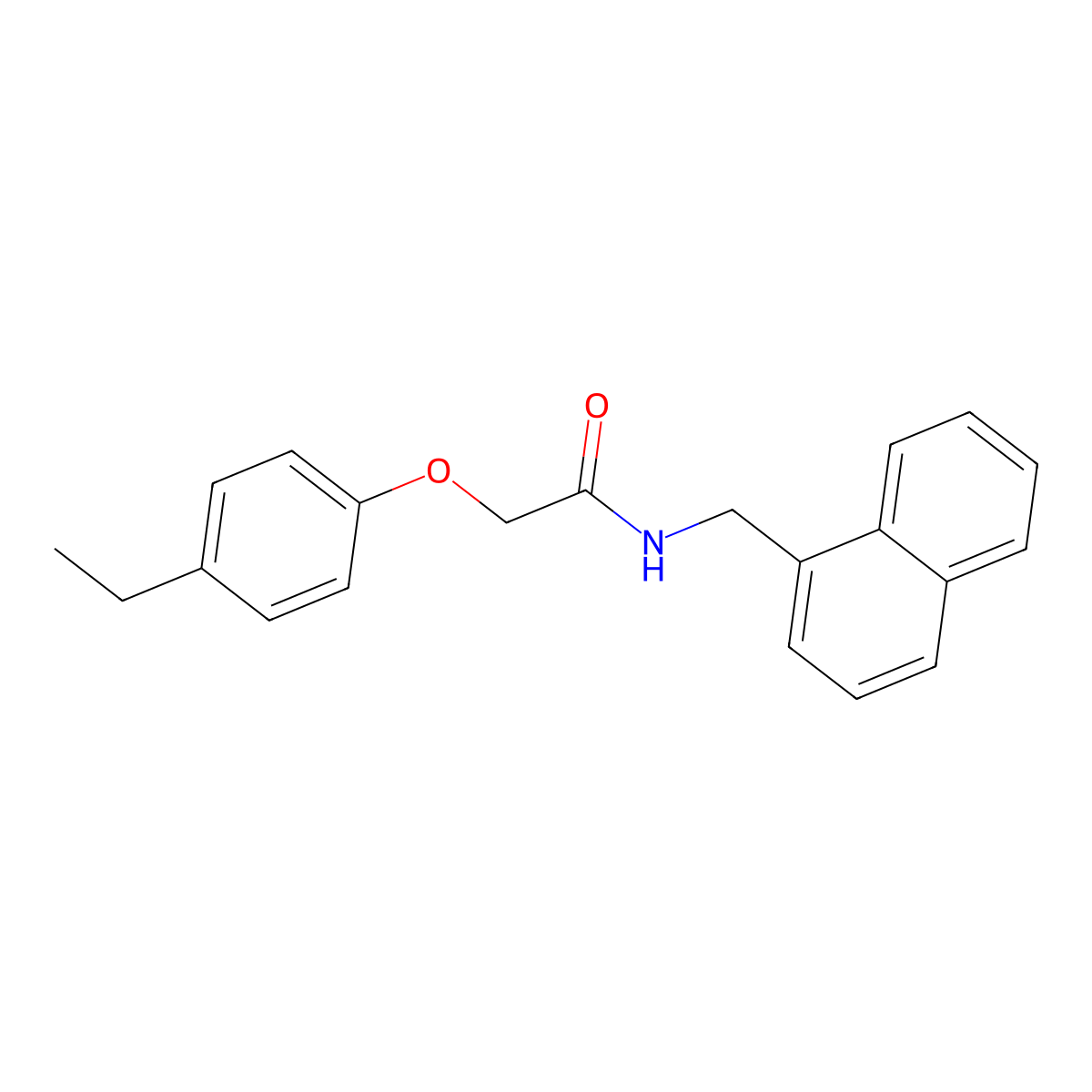 2-(4-ethylphenoxy)-N-(naphthalen-1-ylmethyl)acetamide molecular structure, CAS 329920-60-7