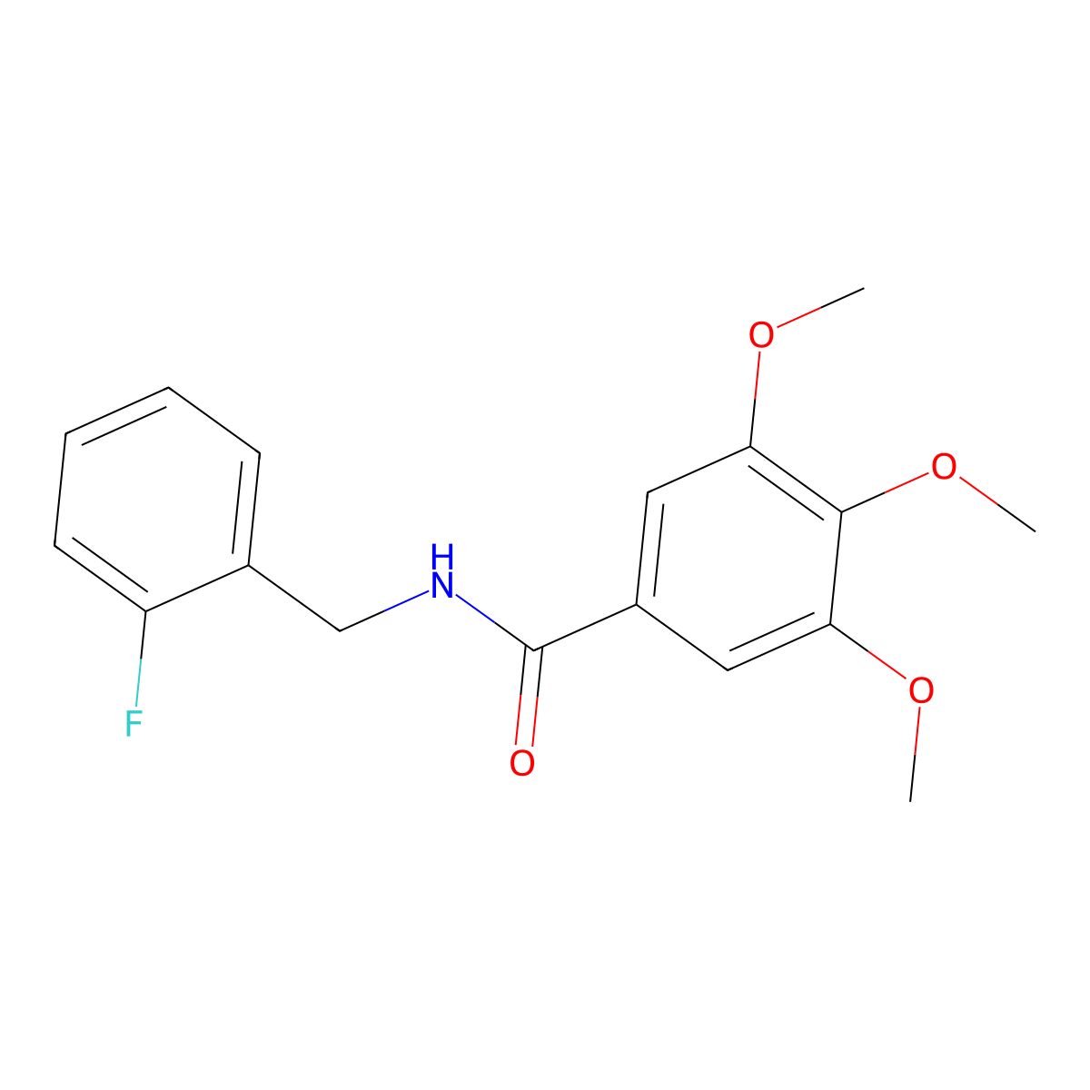 N-(2-fluorobenzyl)-3,4,5-trimethoxybenzamide molecular structure, CAS 329920-63-0