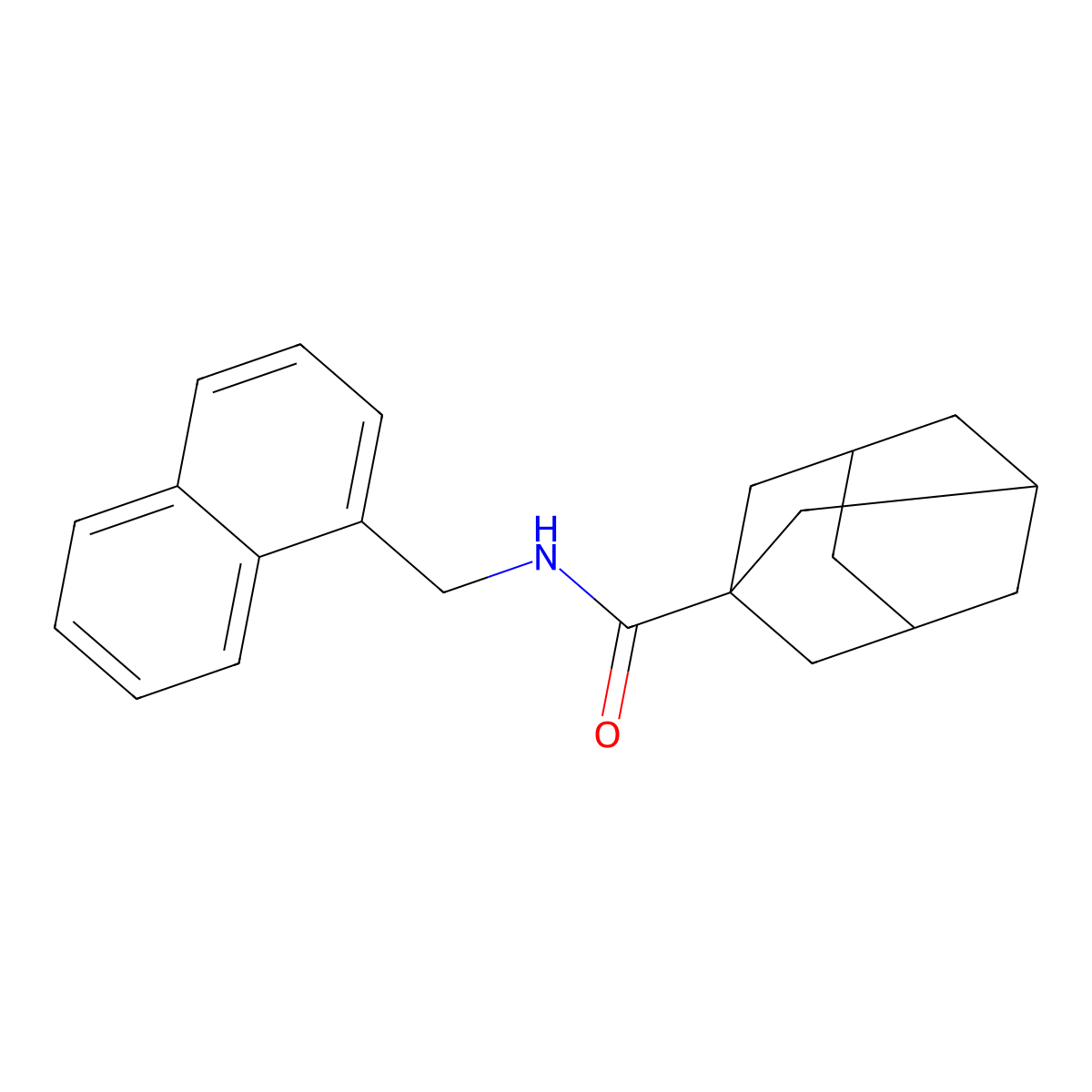 N-(naphthalen-1-ylmethyl)adamantane-1-carboxamide molecular structure, CAS 329920-66-3