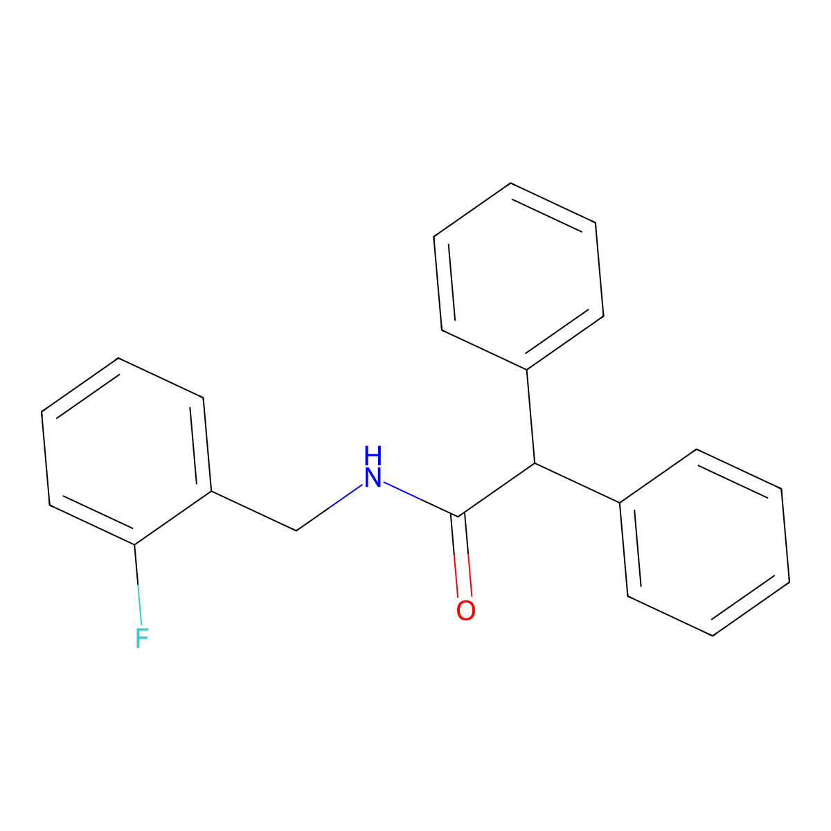N-[(2-fluorophenyl)methyl]-2,2-diphenylacetamide molecular structure, CAS 329920-78-7