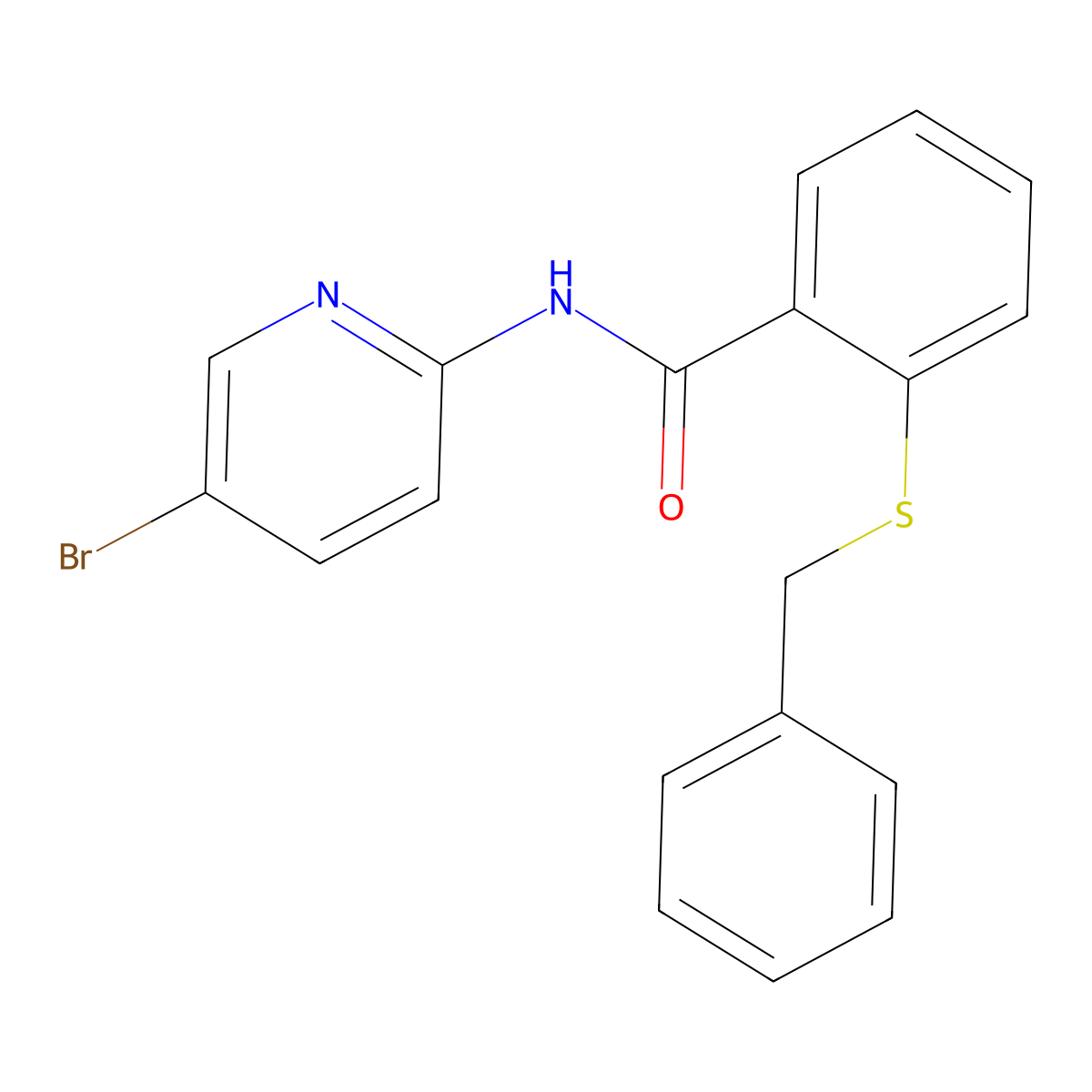 2-(benzylsulfanyl)-N-(5-bromopyridin-2-yl)benzamide molecular structure, CAS 329921-08-6