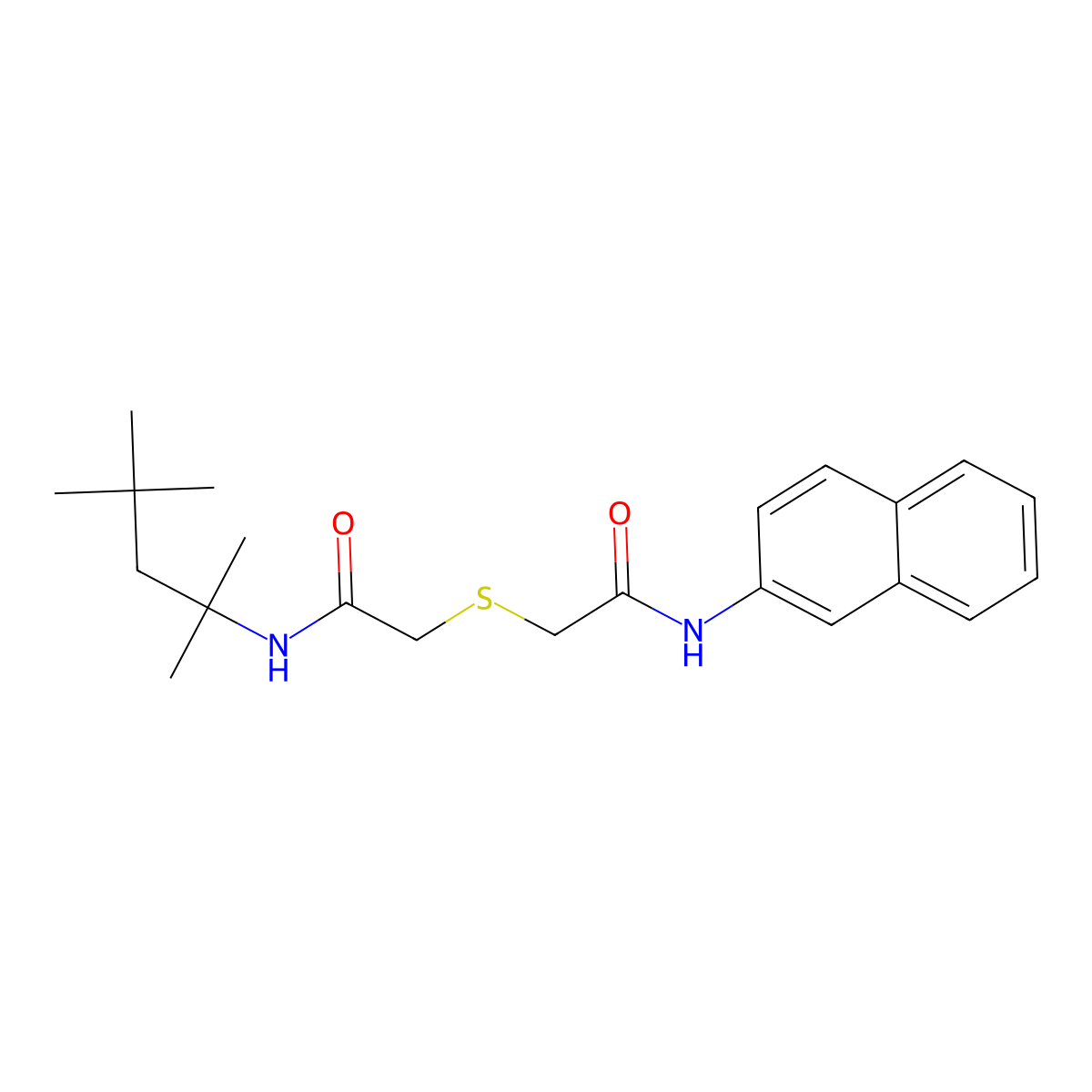 N-naphthalen-2-yl-2-[2-oxo-2-(2,4,4-trimethylpentan-2-ylamino)ethyl]sulfanylacetamide molecular structure, CAS 329921-29-1