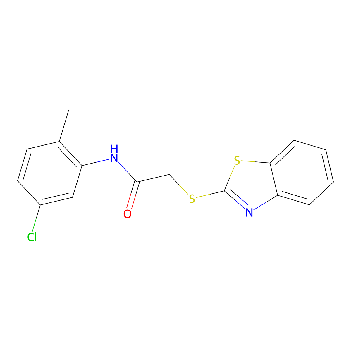 2-(1,3-benzothiazol-2-ylsulfanyl)-N-(5-chloro-2-methylphenyl)acetamide molecular structure, CAS 329921-35-9