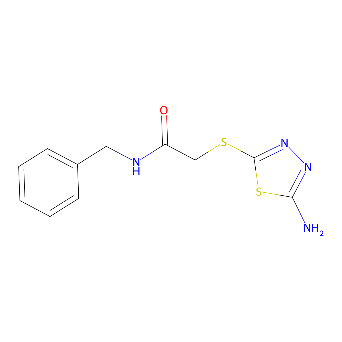 2-[(5-amino-1,3,4-thiadiazol-2-yl)sulfanyl]-N-benzylacetamide molecular structure, CAS 329921-36-0