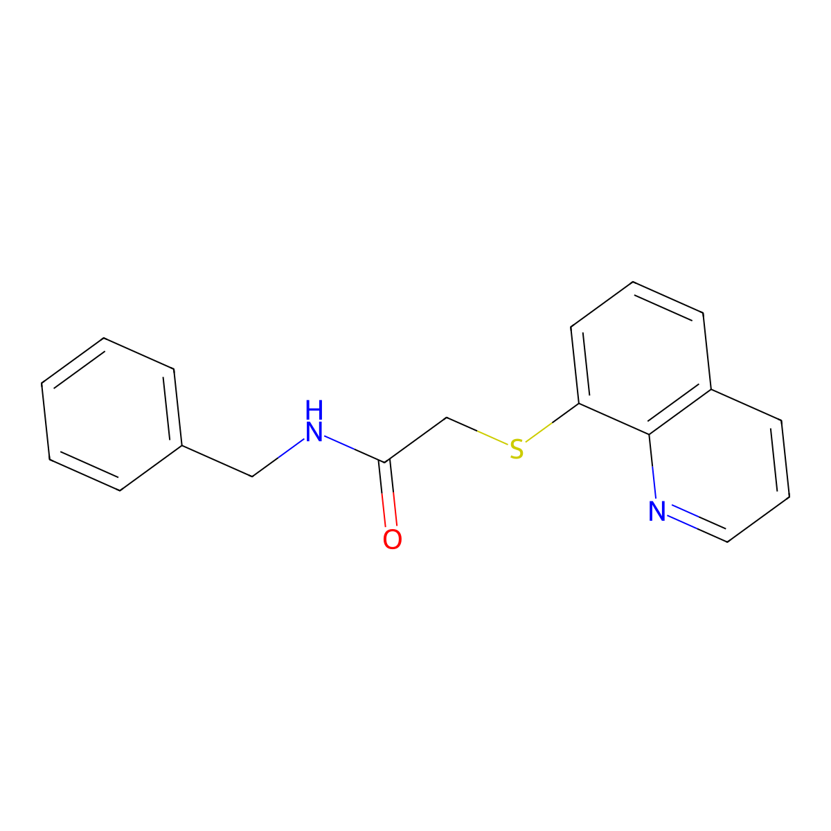 N-benzyl-2-(quinolin-8-ylsulfanyl)acetamide molecular structure, CAS 329921-37-1