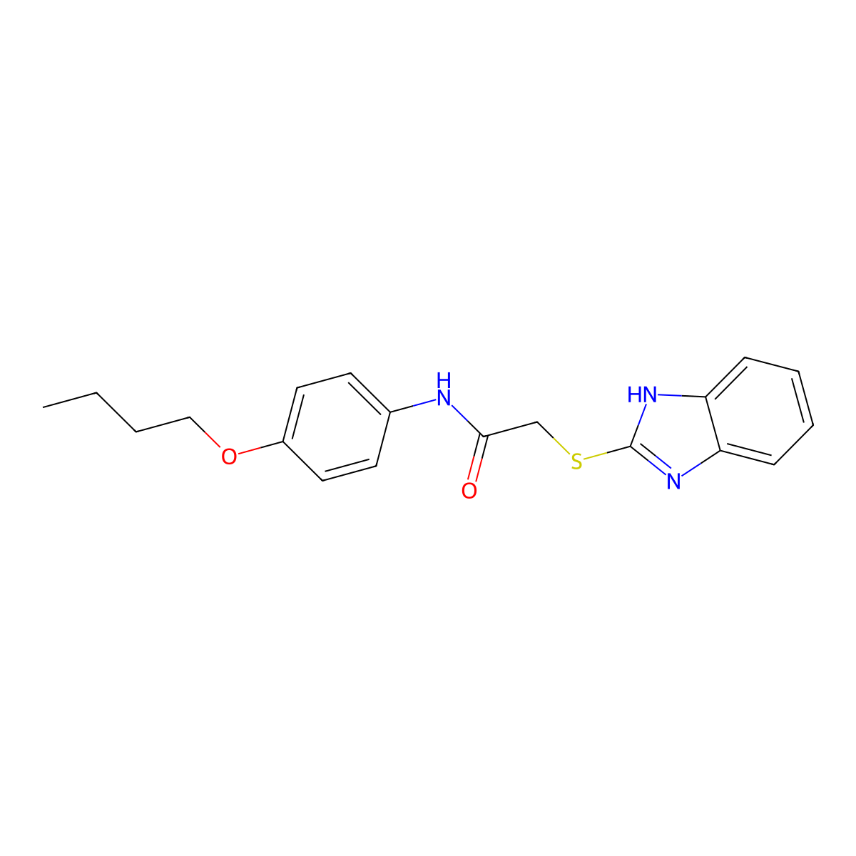 2-(1H-benzimidazol-2-ylsulfanyl)-N-(4-butoxyphenyl)acetamide molecular structure, CAS 329921-42-8