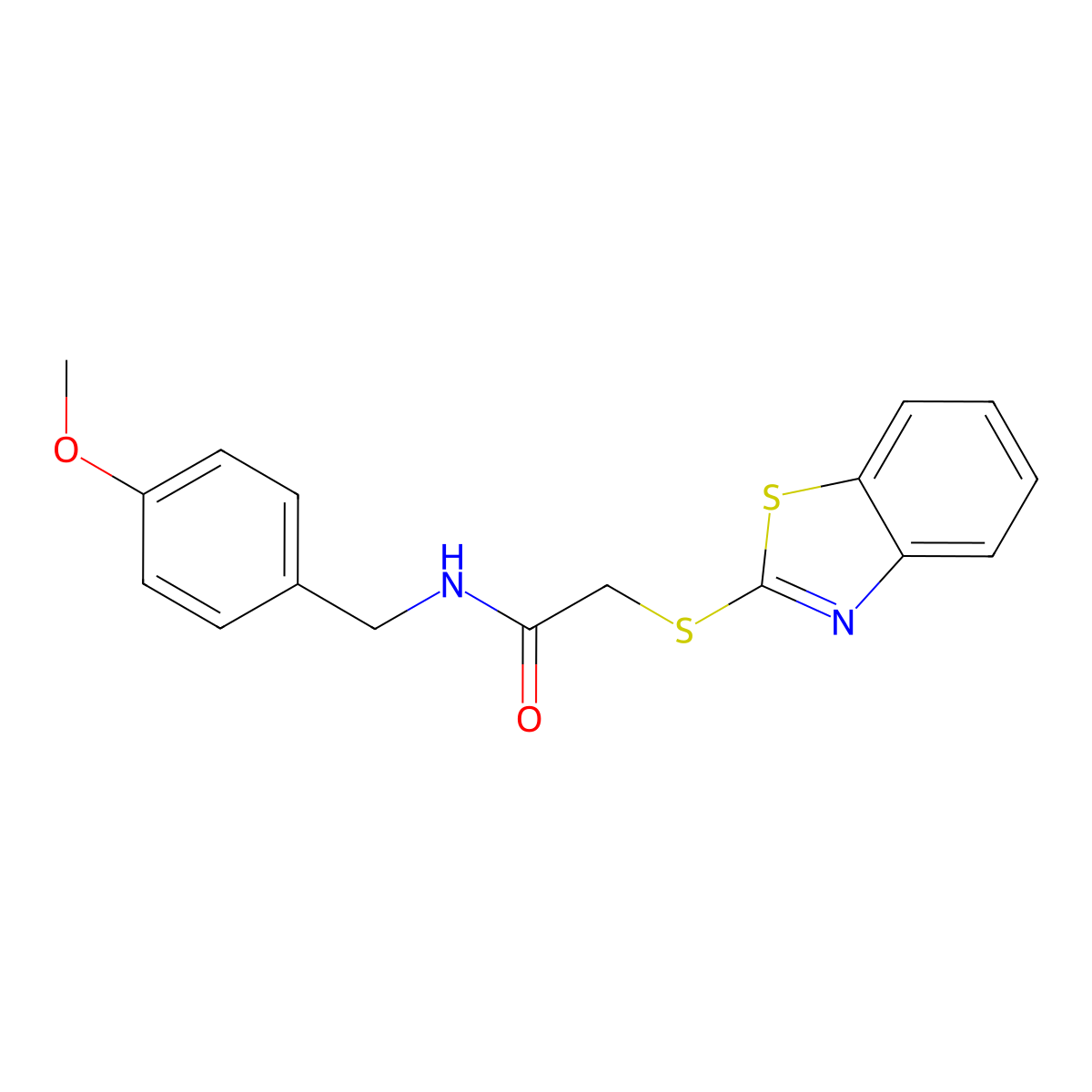2-(1,3-benzothiazol-2-ylsulfanyl)-N-[(4-methoxyphenyl)methyl]acetamide molecular structure, CAS 329921-57-5