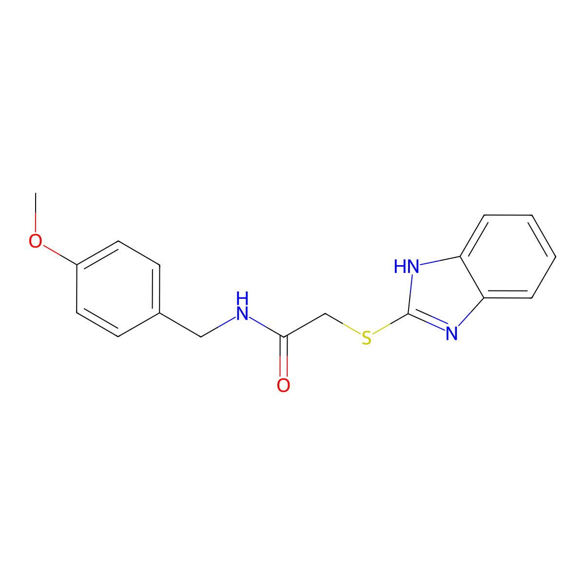 2-(1H-benzimidazol-2-ylsulfanyl)-N-[(4-methoxyphenyl)methyl]acetamide molecular structure, CAS 329921-58-6