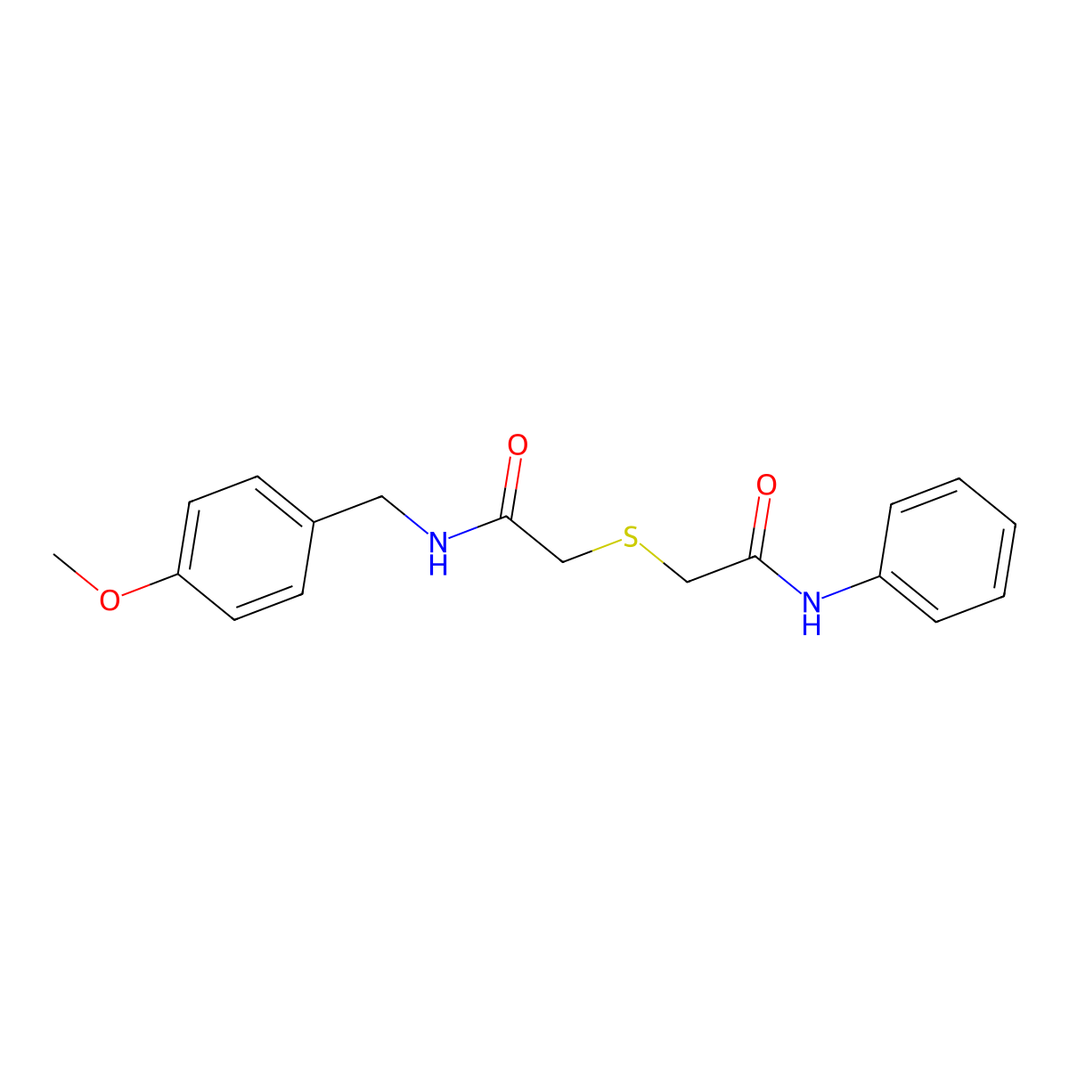 2-[(2-anilino-2-oxoethyl)sulfanyl]-N-(4-methoxybenzyl)acetamide molecular structure, CAS 329921-59-7