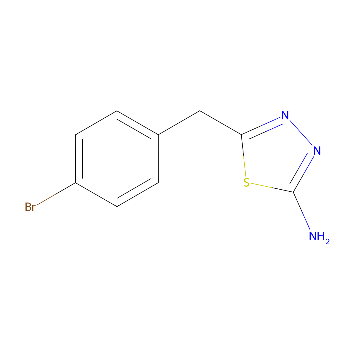 5-(4-Bromobenzyl)-1,3,4-thiadiazol-2-amine molecular structure, CAS 329921-62-2