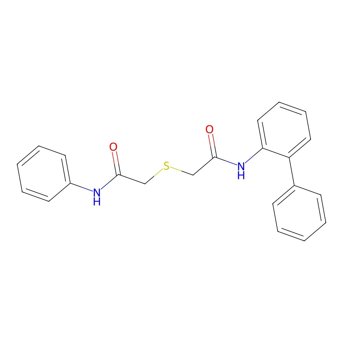 2-[2-oxo-2-(2-phenylanilino)ethyl]sulfanyl-N-phenylacetamide molecular structure, CAS 329921-63-3