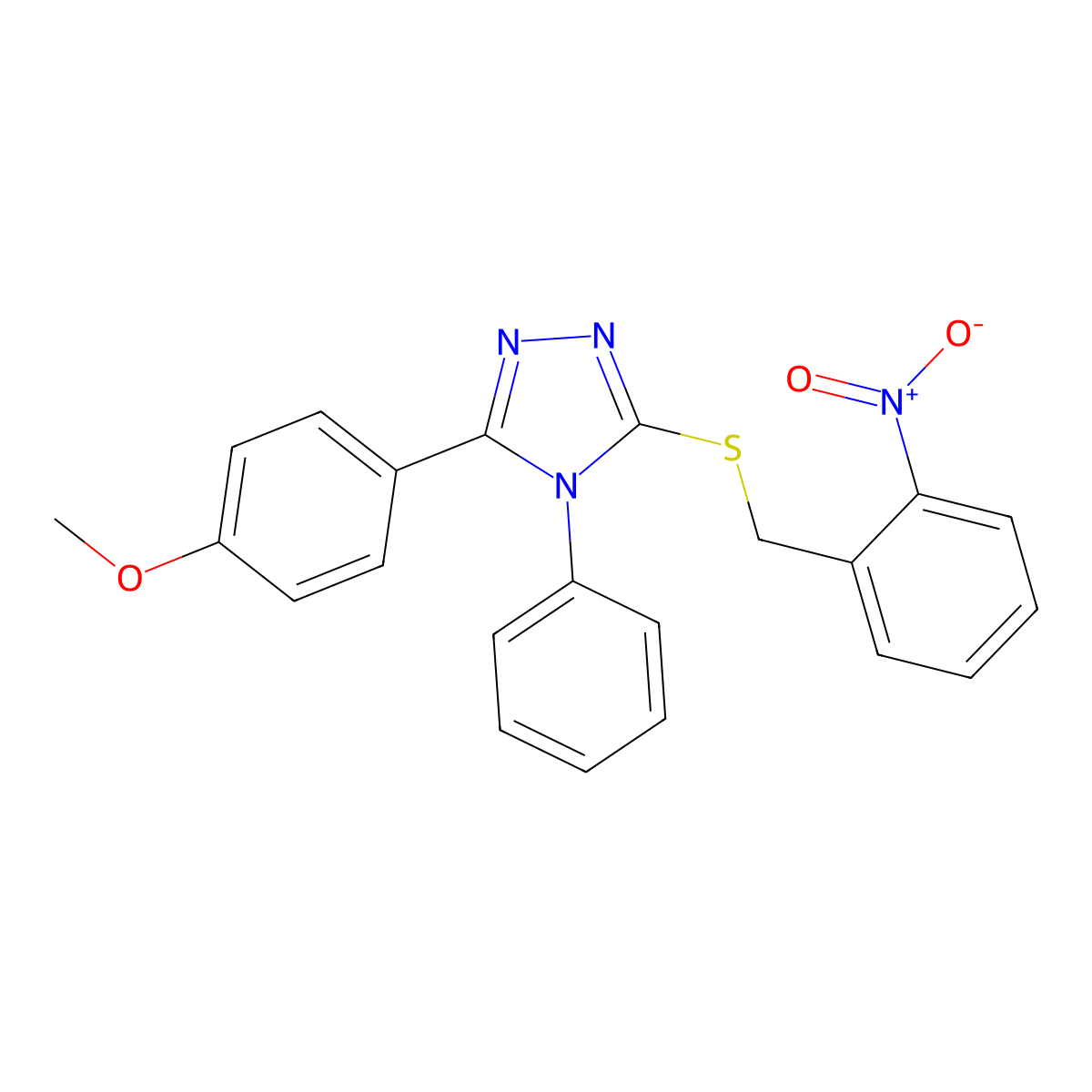 3-(4-Methoxyphenyl)-5-[(2-nitrophenyl)methylsulfanyl]-4-phenyl-1,2,4-triazole molecular structure, CAS 329921-76-8