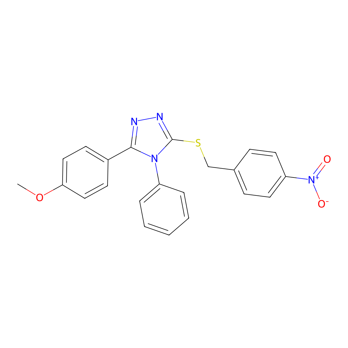 3-(4-Methoxyphenyl)-5-[(4-nitrophenyl)methylsulfanyl]-4-phenyl-1,2,4-triazole molecular structure, CAS 329921-81-5