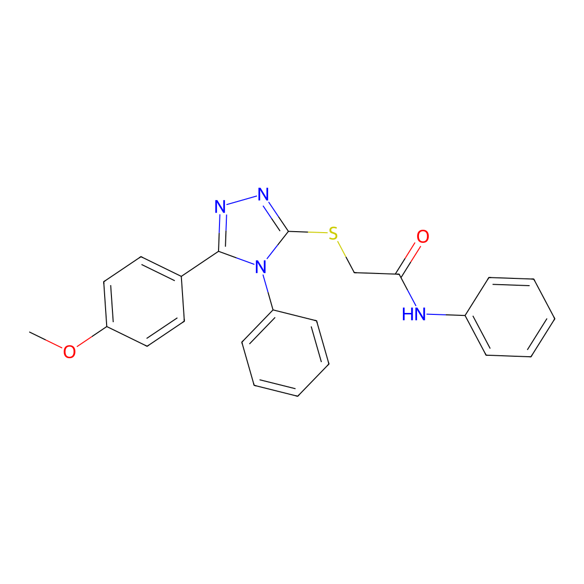 2-((5-(4-Methoxyphenyl)-4-phenyl-4H-1,2,4-triazol-3-yl)thio)-N-phenylacetamide molecular structure, CAS 329921-87-1