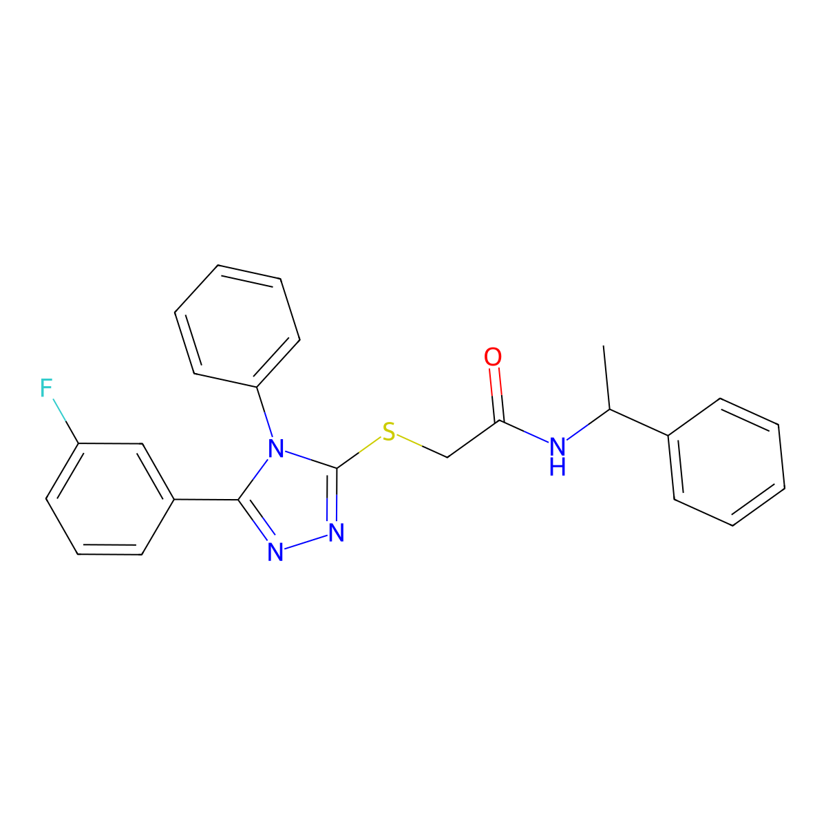 2-{[5-(3-fluorophenyl)-4-phenyl-4H-1,2,4-triazol-3-yl]sulfanyl}-N-(1-phenylethyl)acetamide molecular structure, CAS 329921-97-3