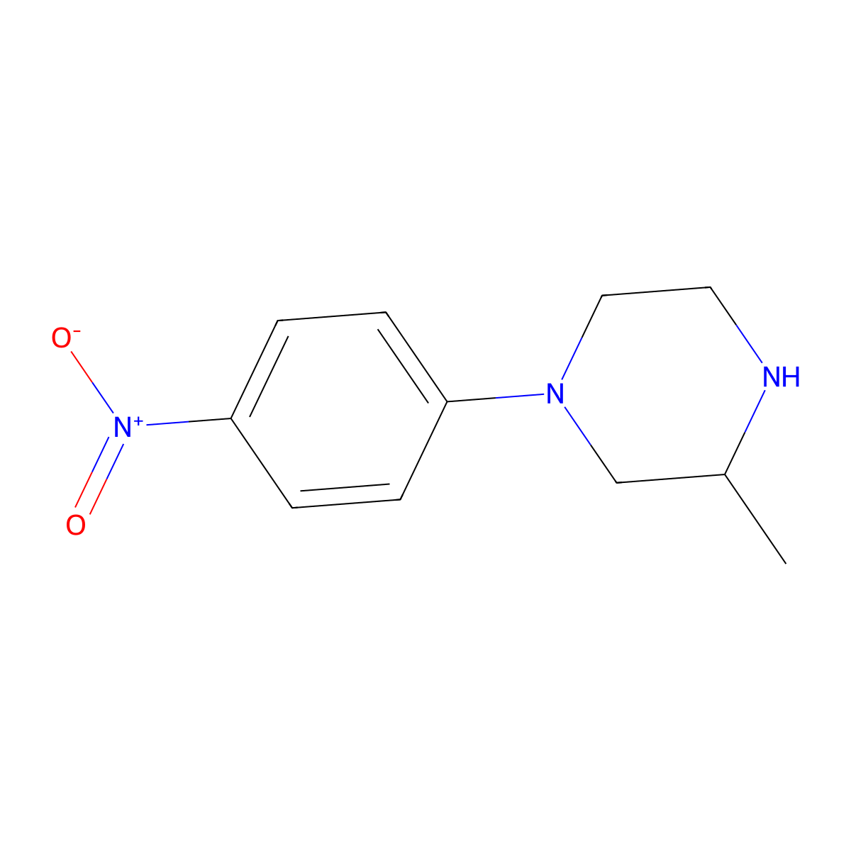 3-Methyl-1-(4-nitrophenyl)piperazine molecular structure, CAS 329922-44-3