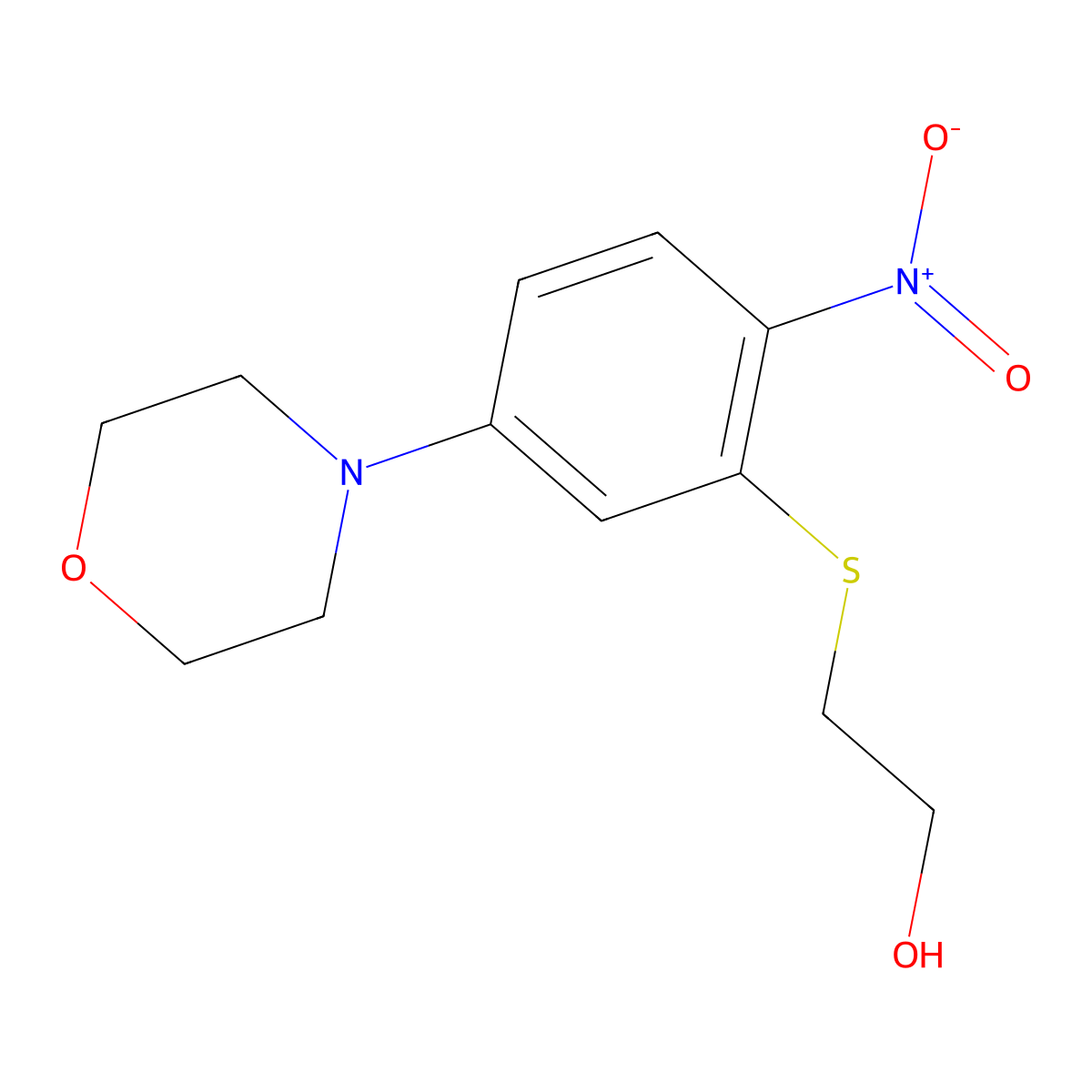 2-(5-Morpholin-4-yl-2-nitrophenyl)sulfanylethanol molecular structure, CAS 329922-59-0