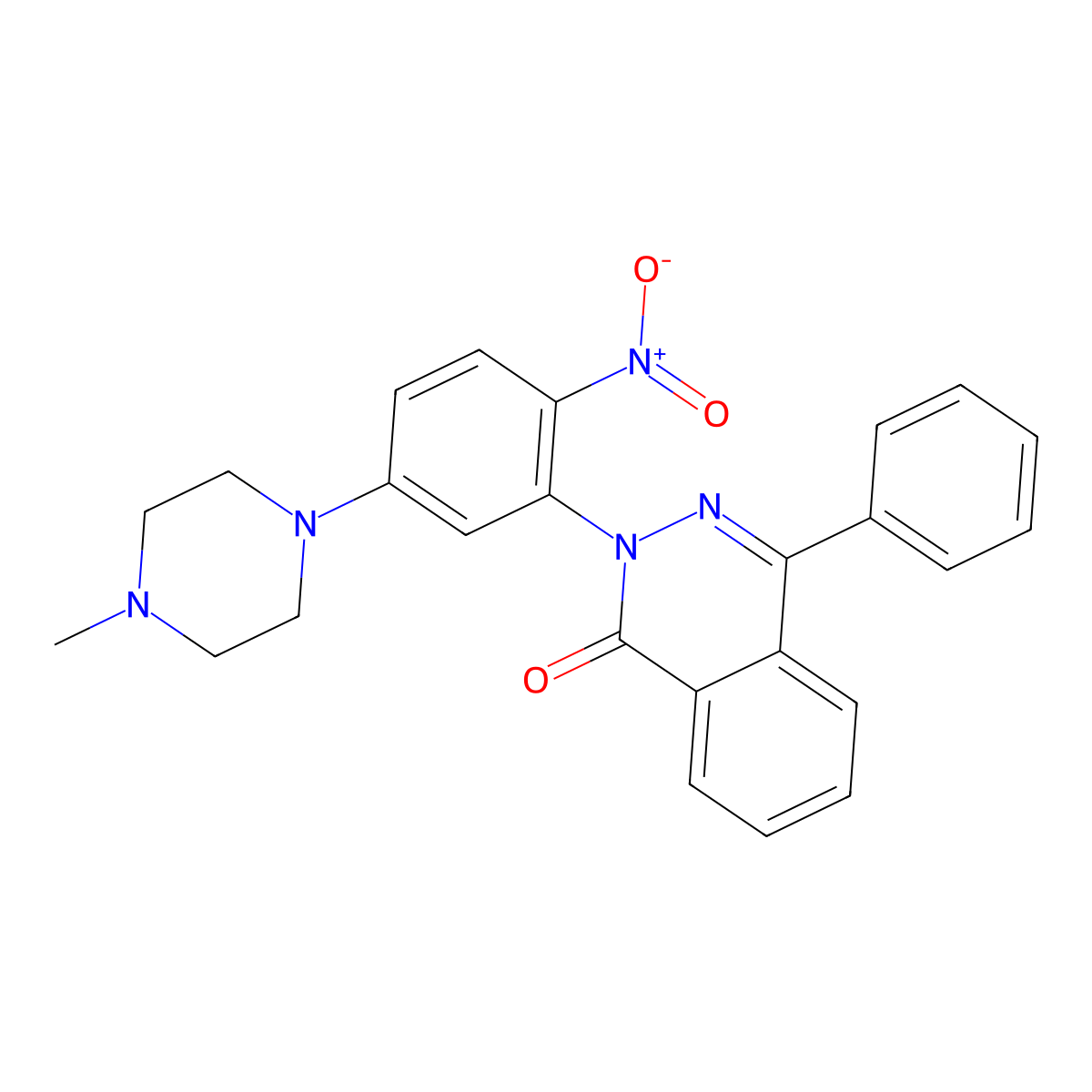 2-[5-(4-Methyl-piperazin-1-yl)-2-nitro-phenyl]-4-phenyl-2H-phthalazin-1-one molecular structure, CAS 329922-67-0