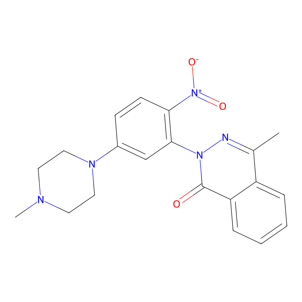 4-Methyl-2-[5-(4-methylpiperazin-1-yl)-2-nitrophenyl]phthalazin-1-one molecular structure, CAS 329922-69-2