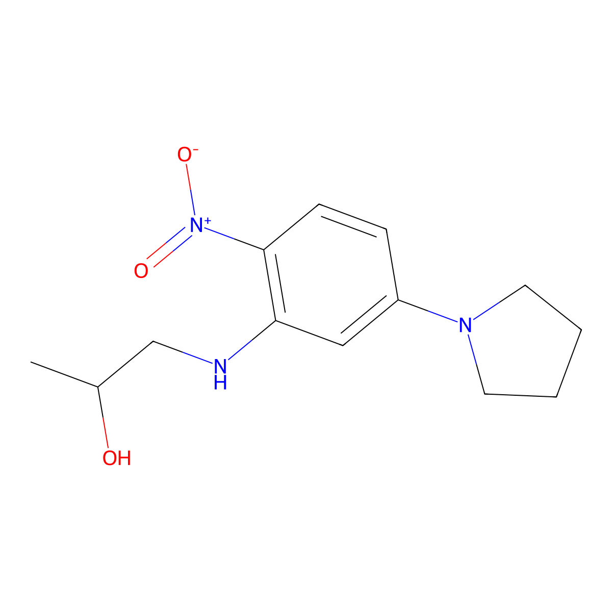1-(2-Nitro-5-pyrrolidin-1-ylanilino)propan-2-ol molecular structure, CAS 329922-75-0