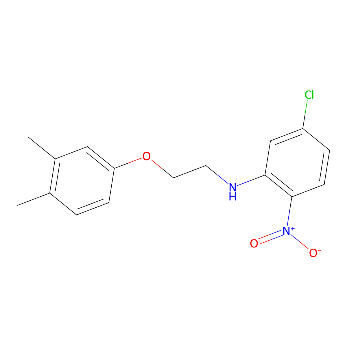 5-chloro-N-[2-(3,4-dimethylphenoxy)ethyl]-2-nitroaniline molecular structure, CAS 329922-77-2