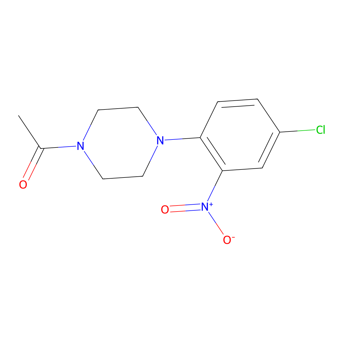 1-[4-(4-Chloro-2-nitrophenyl)piperazin-1-yl]ethanone molecular structure, CAS 329922-78-3