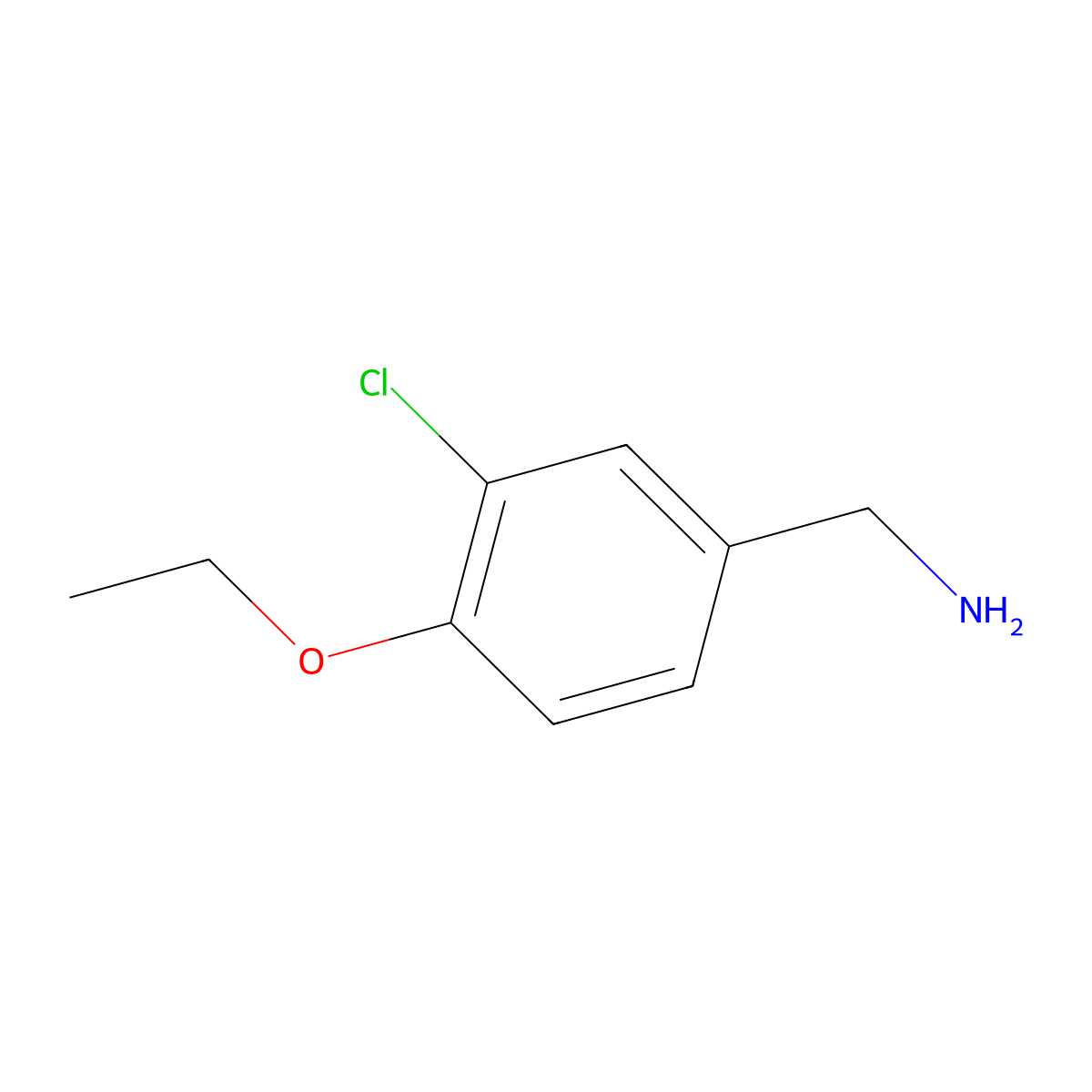 (3-Chloro-4-ethoxyphenyl)methanamine molecular structure, CAS 329928-04-3