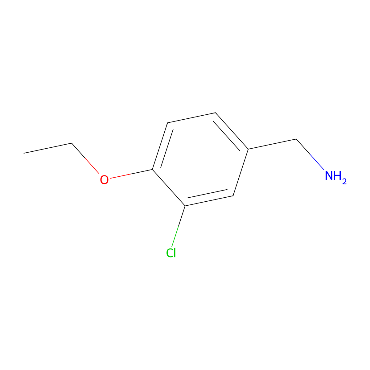 (3-Chloro-4-ethoxyphenyl)methanamine molecular structure, CAS 329928-04-3