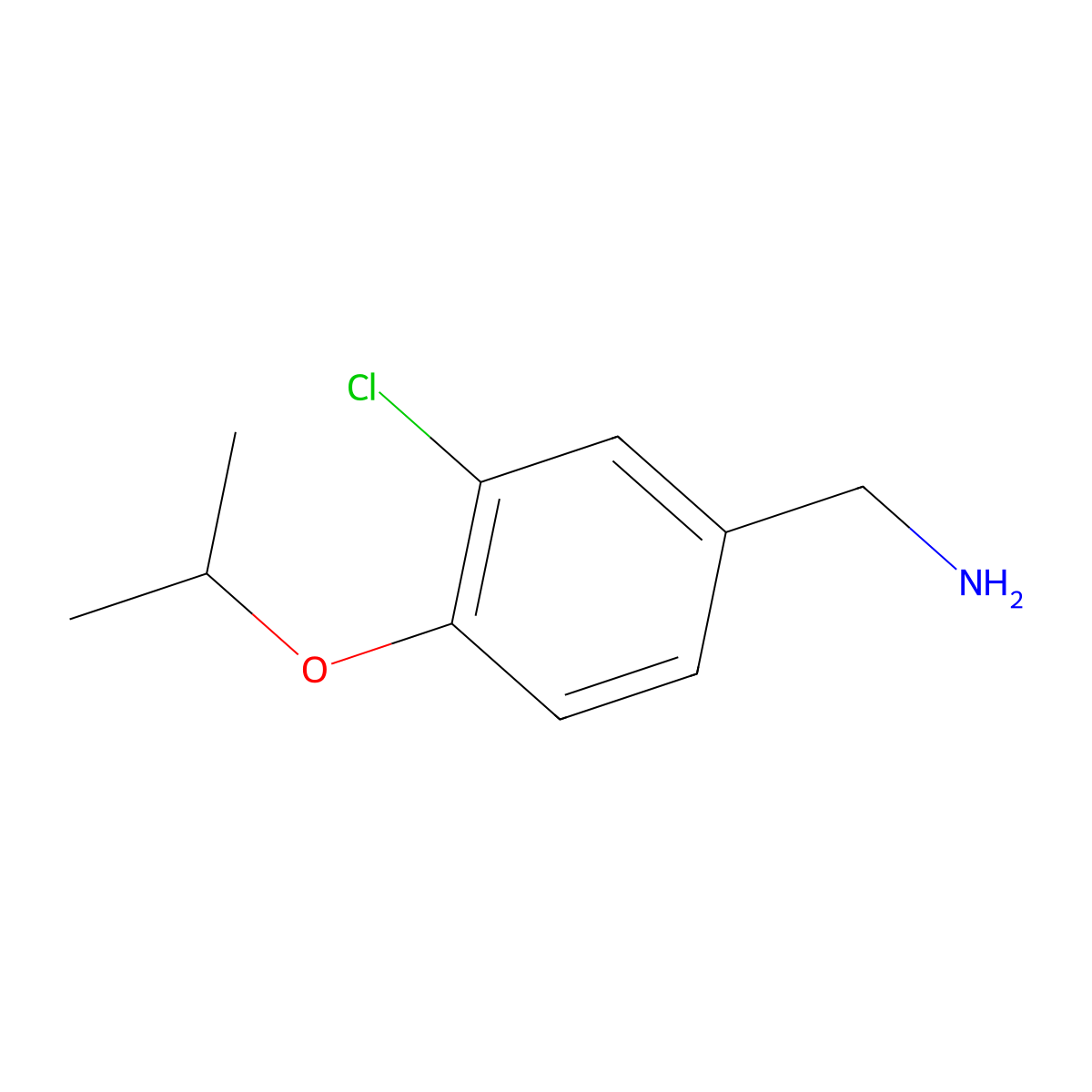 3-Chloro-4-(1-methylethoxy)benzenemethanamine molecular structure, CAS 329928-12-3