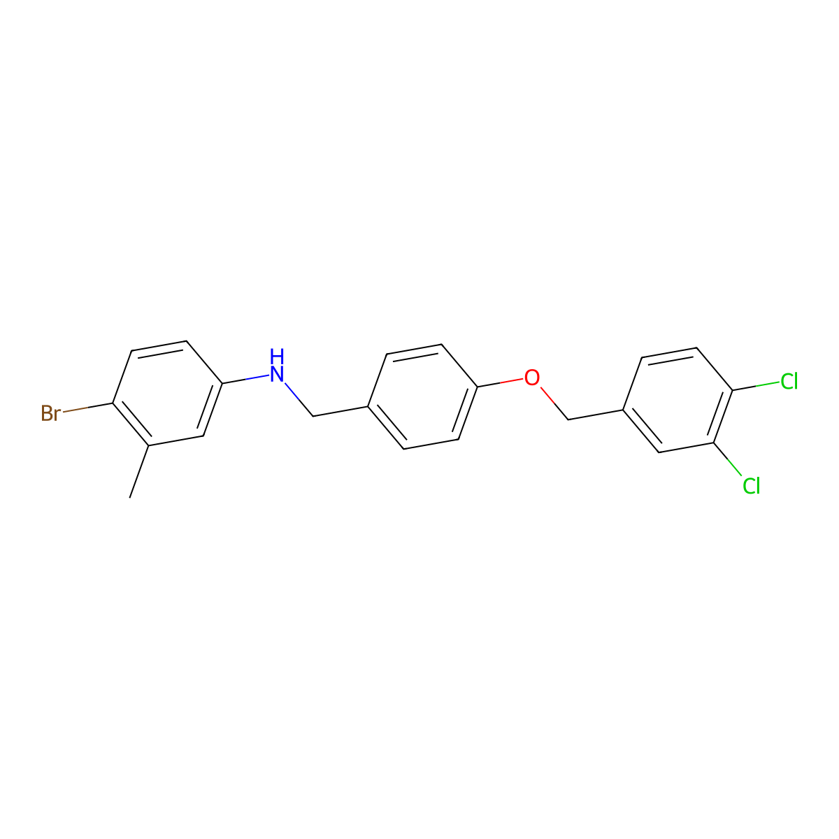 4-bromo-N-({4-[(3,4-dichlorophenyl)methoxy]phenyl}methyl)-3-methylaniline molecular structure, CAS 329928-96-3