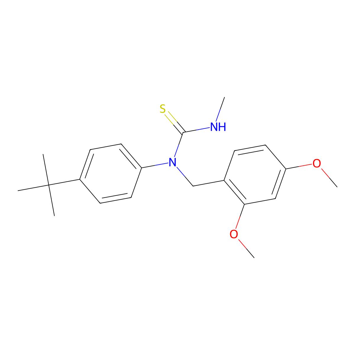1-(4-Tert-butylphenyl)-1-[(2,4-dimethoxyphenyl)methyl]-3-methylthiourea molecular structure, CAS 329928-98-5