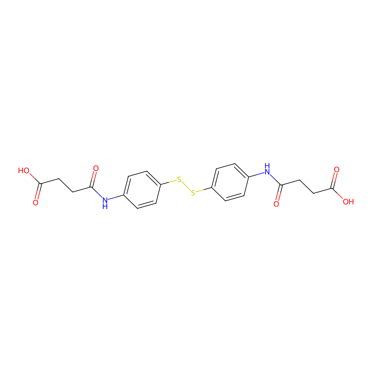 4-[4-({4-[(4-Hydroxy-4-oxobutanoyl)amino]phenyl}disulfanyl)anilino]-4-oxobutanoic acid molecular structure, CAS 329929-00-2