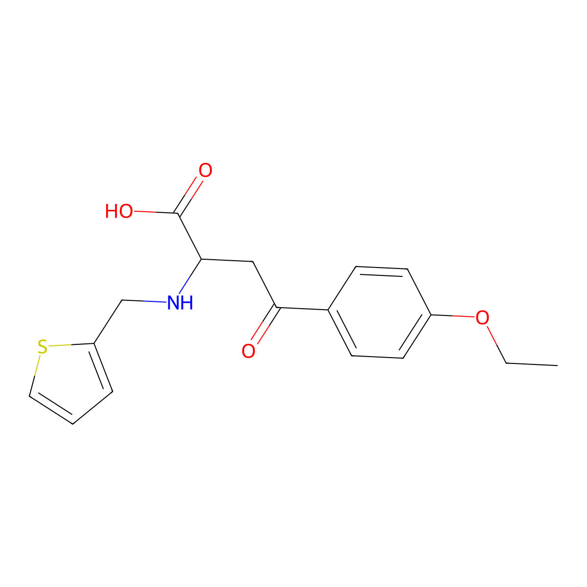 4-(4-ethoxyphenyl)-4-oxo-2-(thiophen-2-ylmethylamino)butanoic Acid molecular structure, CAS 329929-03-5