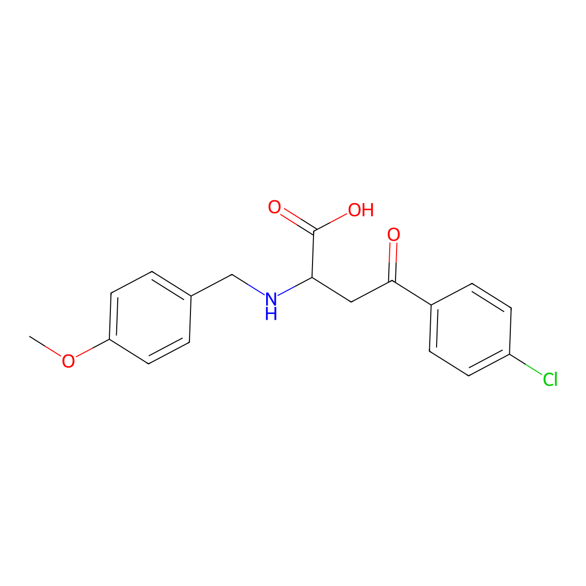 4-(4-Chlorophenyl)-2-{[(4-methoxyphenyl)methyl]amino}-4-oxobutanoic acid molecular structure, CAS 329929-05-7