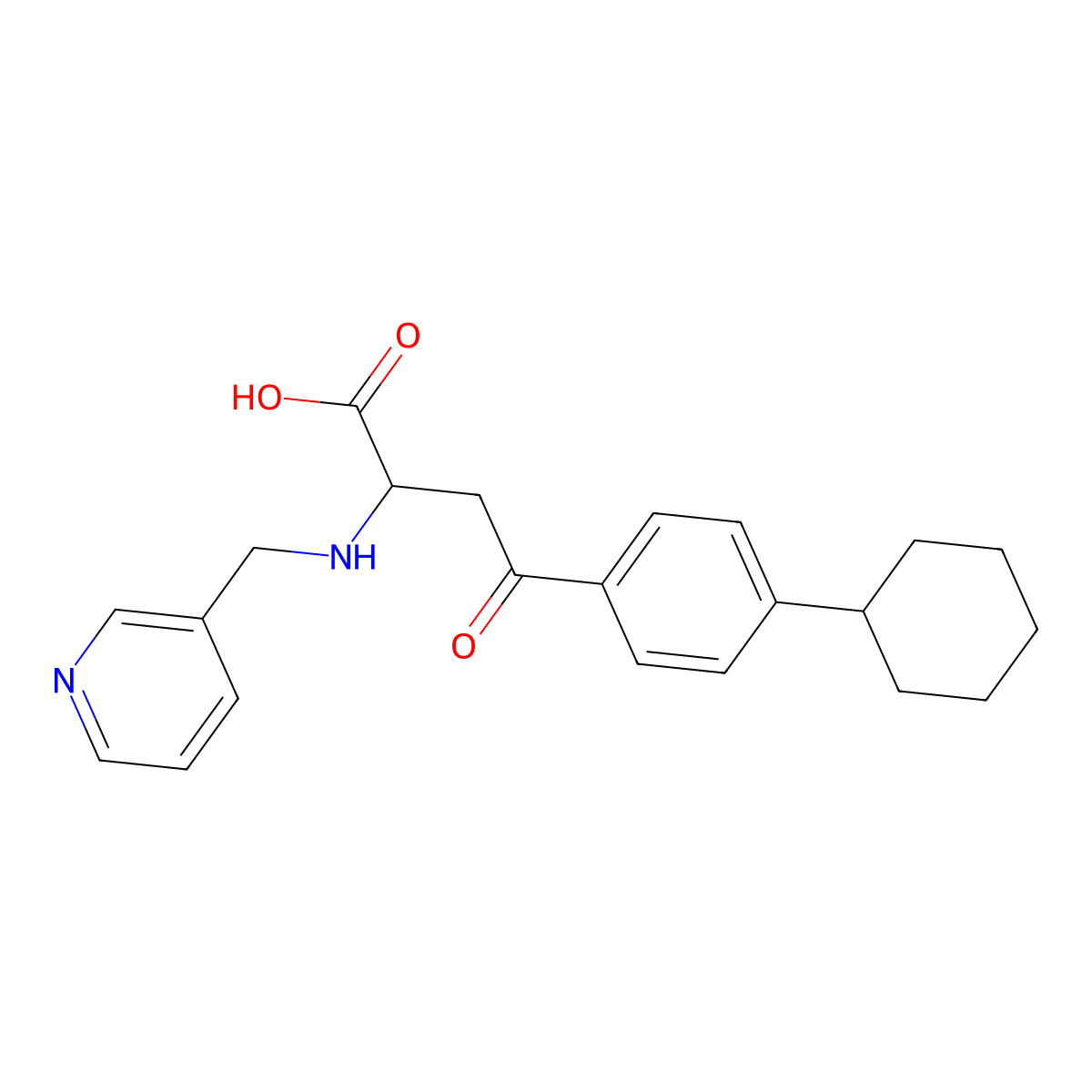 4-(4-Cyclohexylphenyl)-4-oxo-2-((3-pyridylmethyl)amino)butanoic acid molecular structure, CAS 329929-06-8