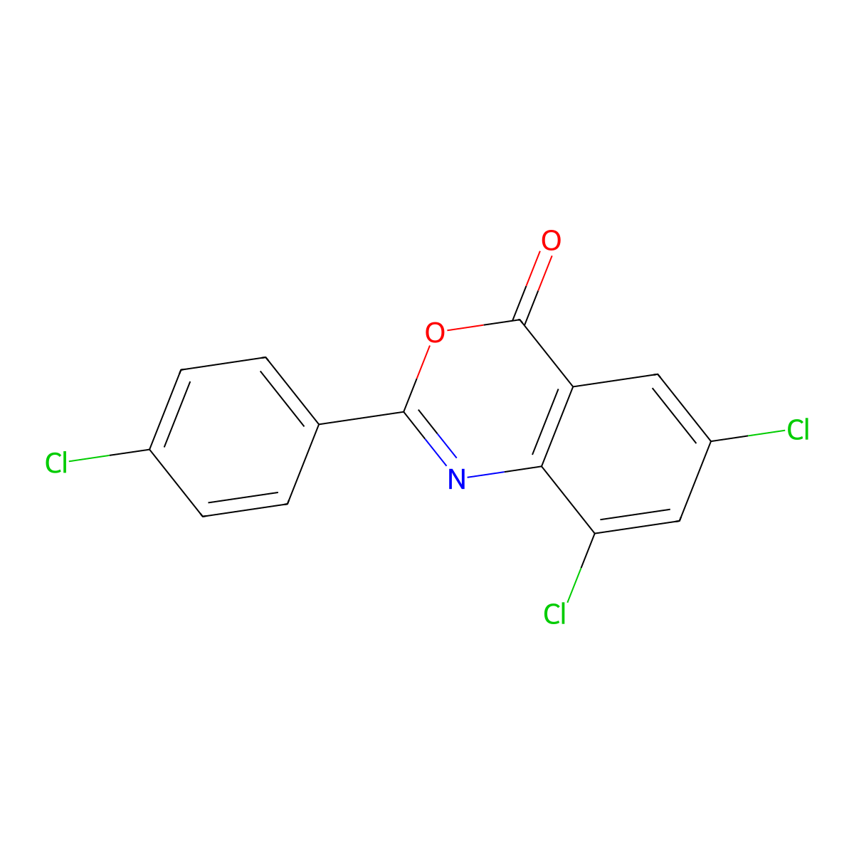 6,8-dichloro-2-(4-chlorophenyl)-4H-3,1-benzoxazin-4-one molecular structure, CAS 329929-11-5