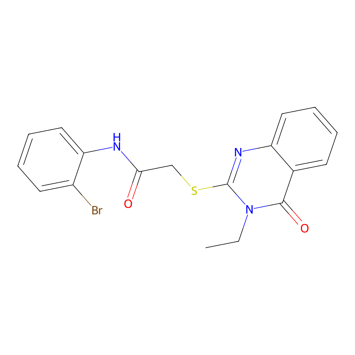 N-(2-bromophenyl)-2-[(3-ethyl-4-oxo-3,4-dihydroquinazolin-2-yl)sulfanyl]acetamide molecular structure, CAS 329929-13-7