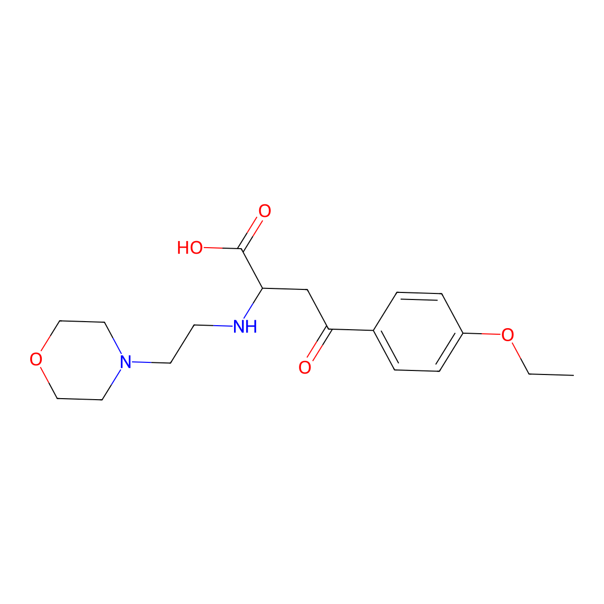 4-(4-Ethoxyphenyl)-2-((2-morpholinoethyl)amino)-4-oxobutanoic acid molecular structure, CAS 329929-15-9
