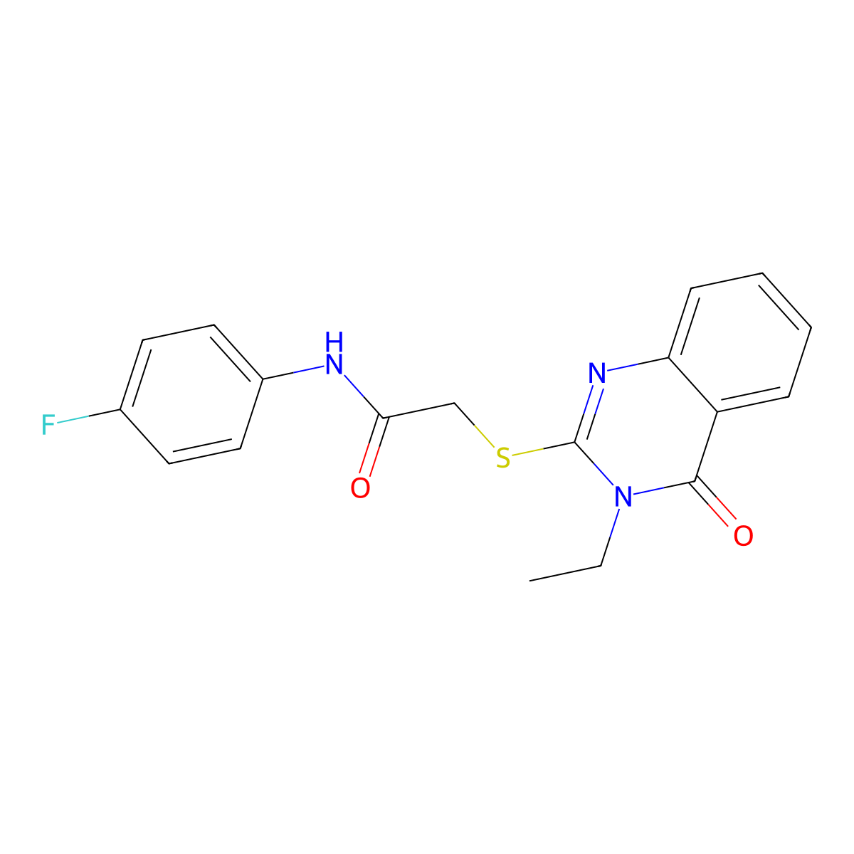 2-[(3-ethyl-4-oxo-3,4-dihydroquinazolin-2-yl)sulfanyl]-N-(4-fluorophenyl)acetamide molecular structure, CAS 329929-16-0