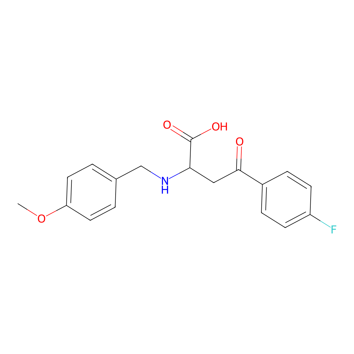 4-(4-Fluorophenyl)-2-{[(4-methoxyphenyl)methyl]amino}-4-oxobutanoic acid molecular structure, CAS 329929-26-2