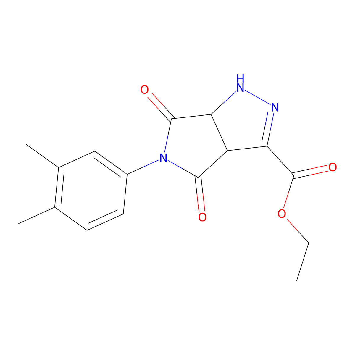 ethyl 5-(3,4-dimethylphenyl)-4,6-dioxo-3a,6a-dihydro-1H-pyrrolo[3,4-c]pyrazole-3-carboxylate molecular structure, CAS 329929-41-1