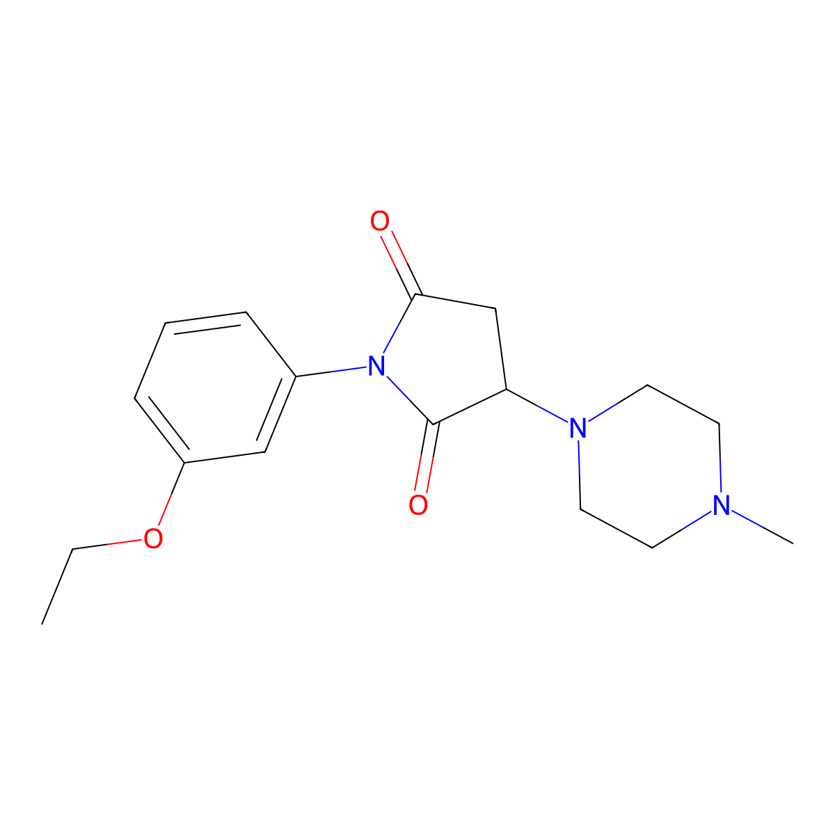 1-(3-Ethoxyphenyl)-3-(4-methylpiperazin-1-yl)pyrrolidine-2,5-dione molecular structure, CAS 329929-68-2