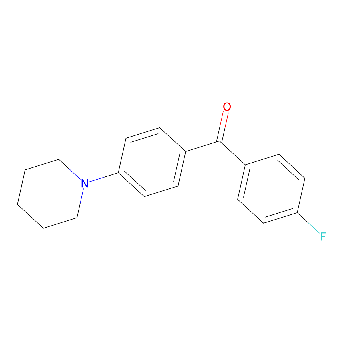(4-Fluorophenyl)-(4-piperidin-1-ylphenyl)methanone molecular structure, CAS 329929-69-3