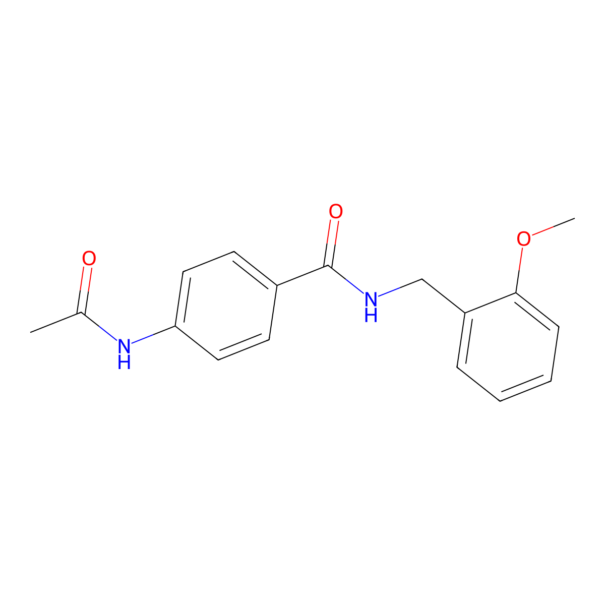 4-acetamido-N-[(2-methoxyphenyl)methyl]benzamide molecular structure, CAS 329930-63-4