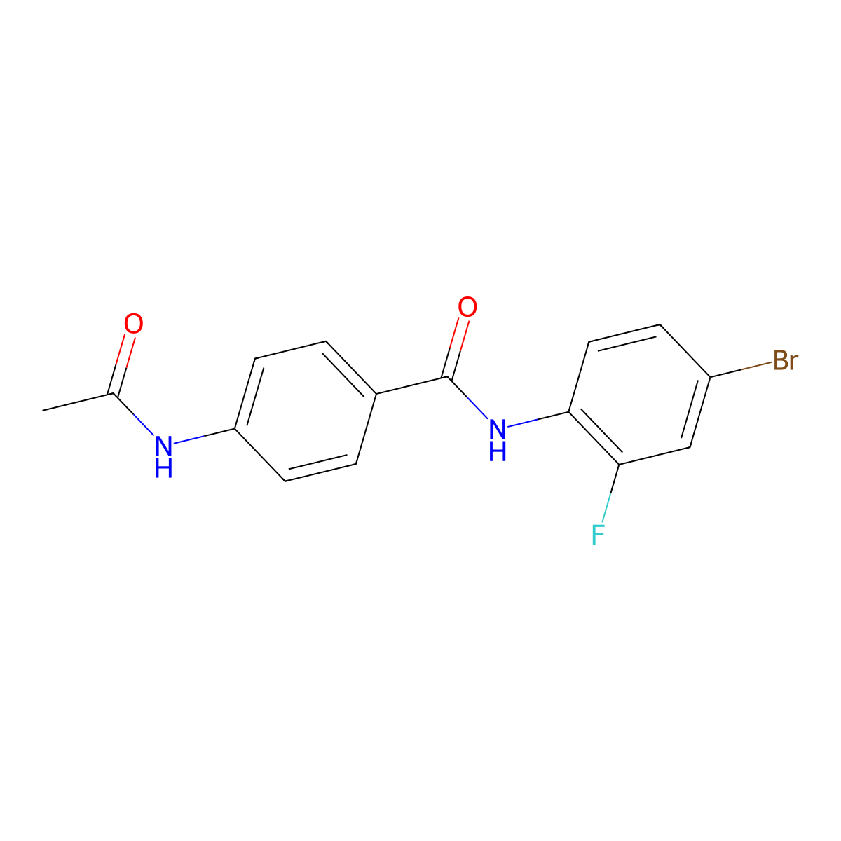 4-acetamido-N-(4-bromo-2-fluorophenyl)benzamide molecular structure, CAS 329930-68-9