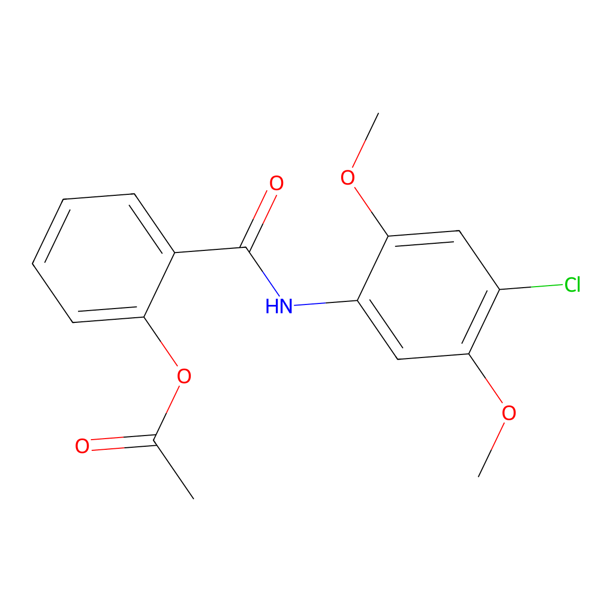 2-[(4-Chloro-2,5-dimethoxyanilino)carbonyl]phenyl acetate molecular structure, CAS 329930-72-5