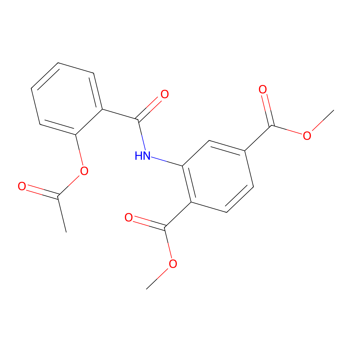 Dimethyl 2-((2-(acetyloxy)benzoyl)amino)terephthalate molecular structure, CAS 329930-73-6